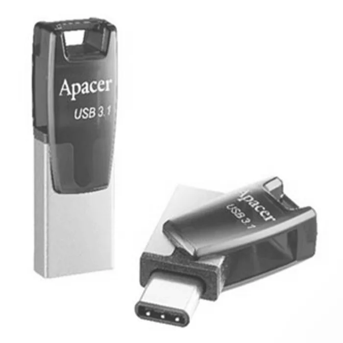 Główne zdjęcie produktu Apacer USB flash disk OTG, USB 3.0 (3.2 Gen 1), 16GB, AH180, červený, AP16GAH180R-1, USB