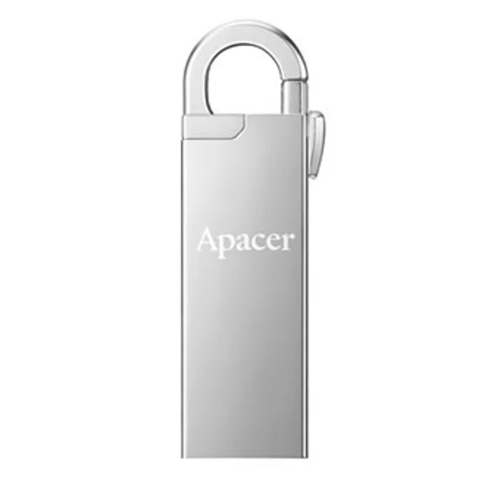 Główne zdjęcie produktu Apacer USB flash disk, USB 2.0, 16GB, AH13A, stříbrný, AP16GAH13AS-1, USB A, s karabinkou