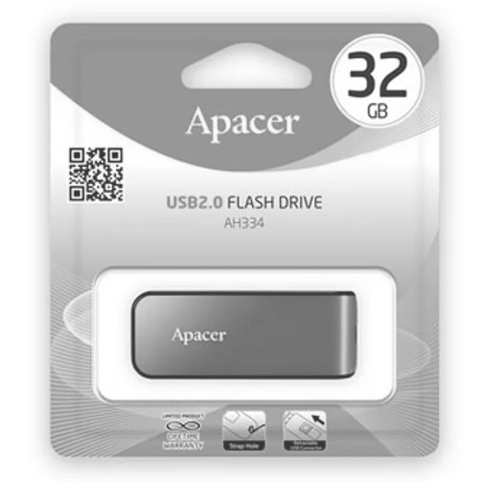 Główne zdjęcie produktu Apacer USB flash disk, USB 2.0, 32GB, AH334, růžový, AP32GAH334P-1, USB A, s výsuvným kon