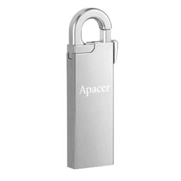 Główne zdjęcie produktu Apacer USB flash disk, USB 2.0, 64GB, AH13A, stříbrný, AP64GAH13AS-1, USB A, s karabinkou