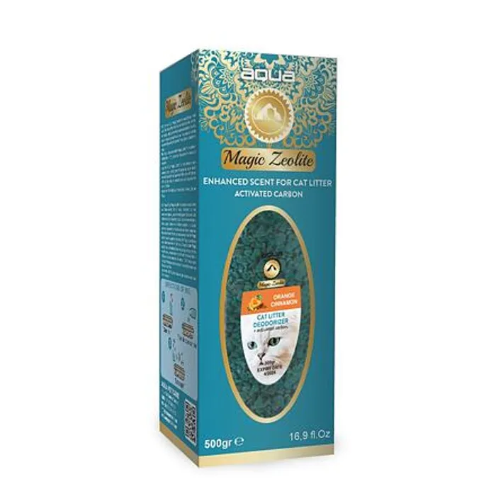 Główne zdjęcie produktu AQUA Magic Zeolite ORANGE & CINNAMON - granulovaný deodorant pro kočičí WC, 500 g
