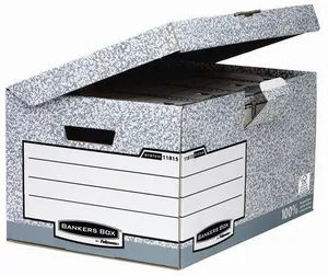 Pojemnik archiwizacyjny BANKERS BOX SYSTEM, zamykana pokrywa, karton, FELLOWES [10 szt]