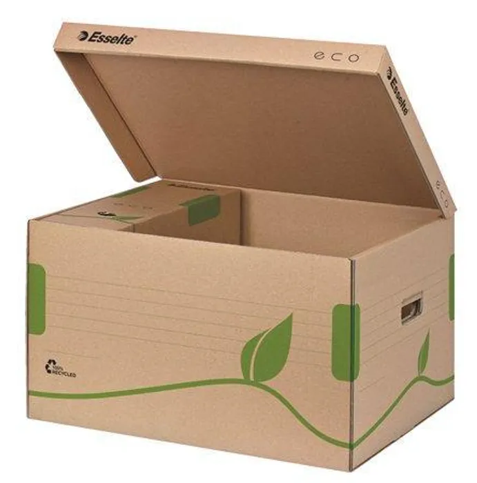 Główne zdjęcie produktu Archivační kontejner s víkem Esselte Eco, Přírodní hnědá