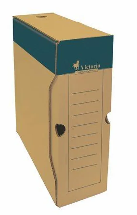 Główne zdjęcie produktu Archivační krabice, přírodní, karton, A4, 100 mm, VICTORIA