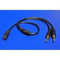 Audio Redukcja, Jack (3,5mm) 2x M-Jack (3,5mm) F (2-polowy), 0, stereo, czarna, Logo