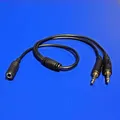 Audio Redukcja, Jack, Jack (3,5 mm) F (2-polowy)-Jack (3,5mm) 2x M, 0, stereo, czarna