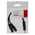 Następne zdjęcie produktu Audio Redukcja, Jack, Jack (3,5 mm) M (4-polowy/ combo)-Jack (3,5mm) 2x F, 0.2, stereo, czarna, Logo