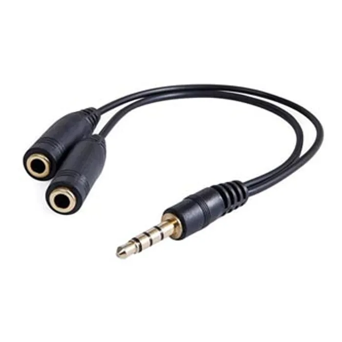 Główne zdjęcie produktu Audio Redukce, Jack, Jack (3,5 mm) M (4-pólový)-Jack (3,5mm) 2x F, 0.2, stereo, černá, Lo