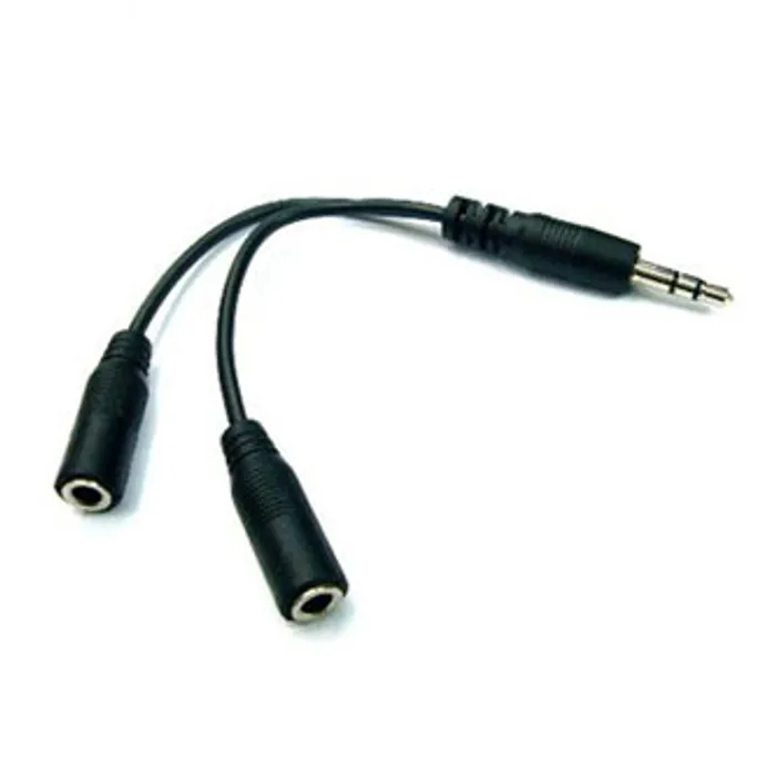 Główne zdjęcie produktu Audio Rozdvojka, Jack (3,5mm) M-Jack (3,5mm) 2x F, 0.2, stereo, černá, s kablíkem