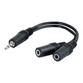 Następne zdjęcie produktu Rozdzielacz audio, Jack (3,5 mm) M-Jack (3,5 mm) 2x F, 0,2, stereo, czarny, z kablem