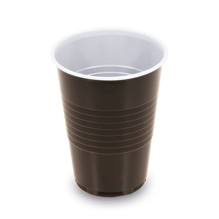 Główne zdjęcie produktu Automatový kelímek hnědo-bílý 0,18 l -PS- (průměr 70mm)[100 ks]