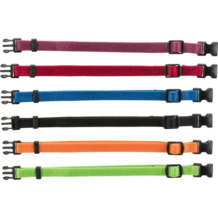 Główne zdjęcie produktu Balení nylon.rozeznávacích obojků pro štěňata S-M 17-25cm/10mm, čn,čv,md,zel,or,fi