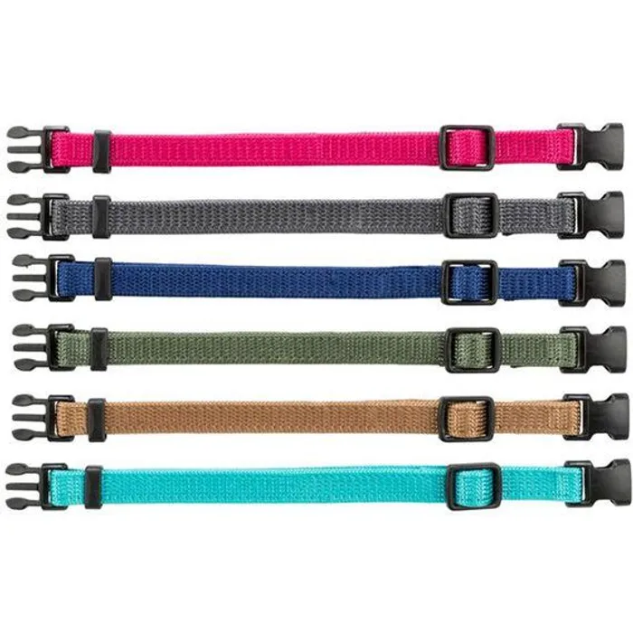 Główne zdjęcie produktu Balení nylon.rozeznávacích obojků pro štěňata S-M 17-25cm/10mm,malin,šedá,mod,khaki,růž,ty