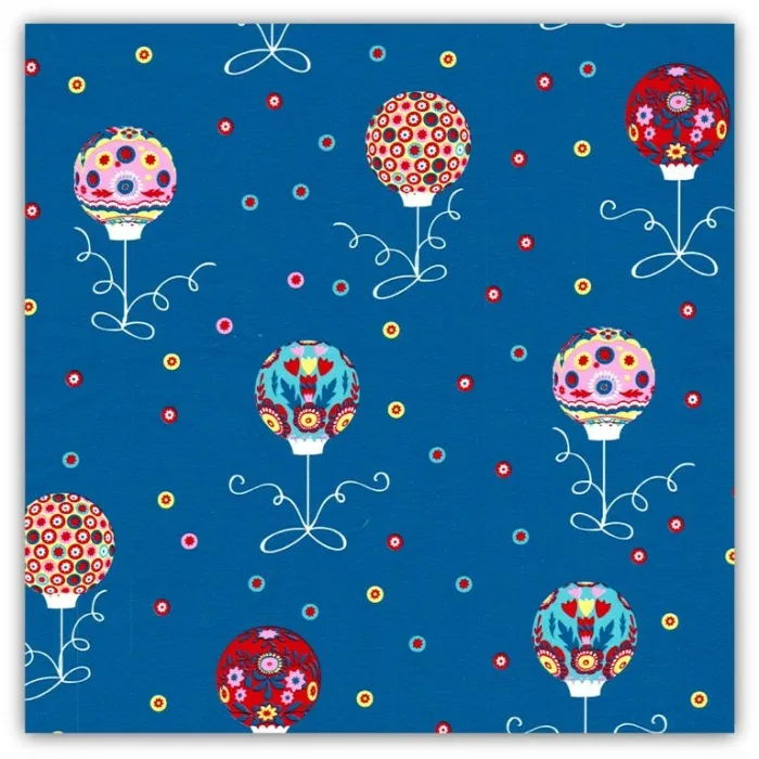 Główne zdjęcie produktu Balící papír vánoční 70x100cm modrý-barevné baňky