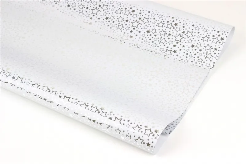 Główne zdjęcie produktu Balící papír vánoční metal  70x100cm bílý stříbrná hvězda