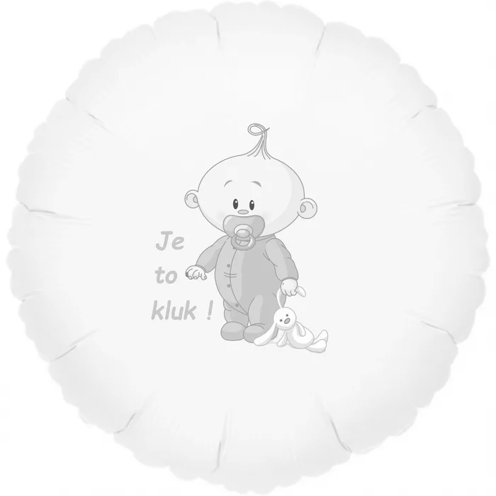 Główne zdjęcie produktu Balónek bílý fóliový kruh Je to kluk! - kruh