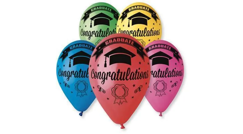Główne zdjęcie produktu Balónek "Congratulations Graduate", 30 cm, mix barev