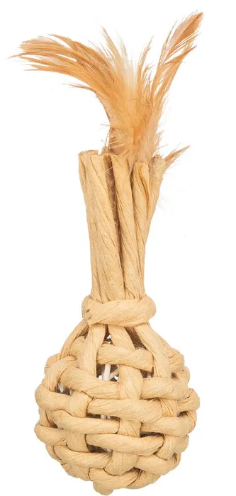 Główne zdjęcie produktu Baňka XXL z papírové příze, 15 cm, s rolničkou a peřím