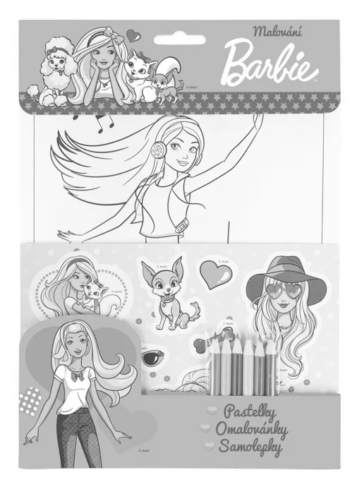 Główne zdjęcie produktu BARBIE – Omalovánky, pastelky, samolepky