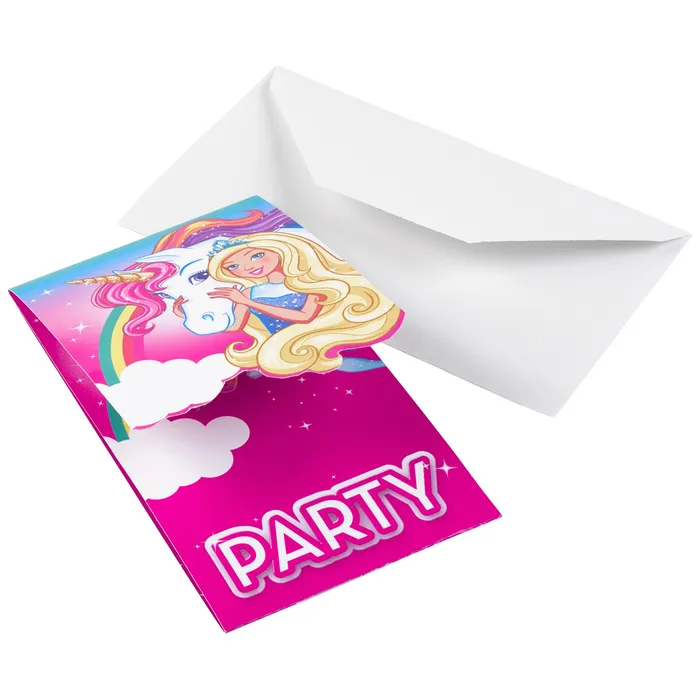 Główne zdjęcie produktu Barbie pozvánky na party 8 ks