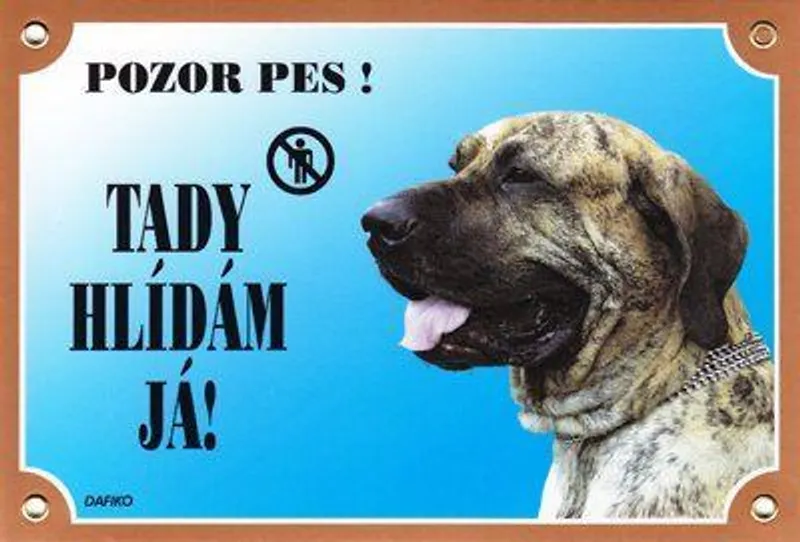 Główne zdjęcie produktu Barevná cedulka Pozor pes, Brazilská fila
