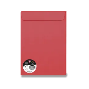 Koperta kolorowa Clairefontaine, C4 229 x 324 mm, czerwona, 5 szt