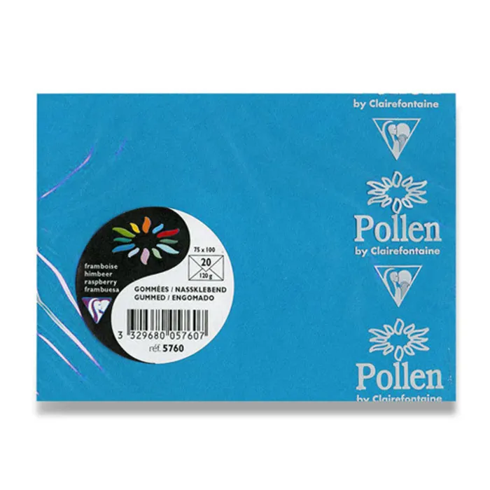 Główne zdjęcie produktu Barevná obálka Clairefontaine modrá, 75 x 100 mm [20 ks]