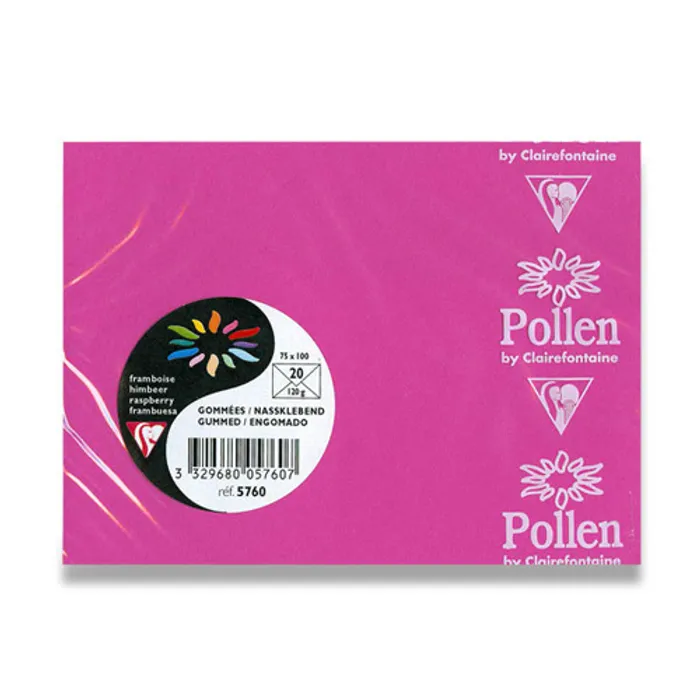 Główne zdjęcie produktu Barevná obálka Clairefontaine růžová, 75 x 100 mm [20 ks]