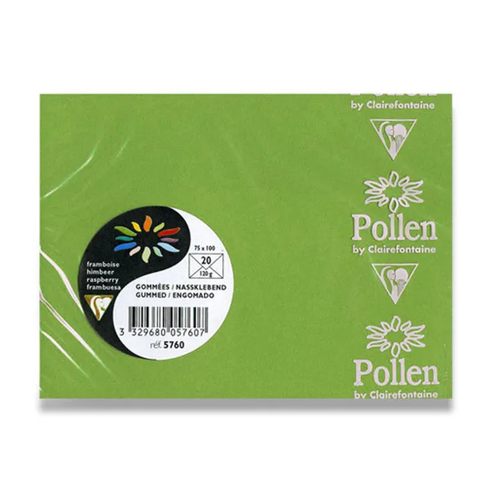 Główne zdjęcie produktu Barevná obálka Clairefontaine zelená, 75 x 100 mm [20 ks]