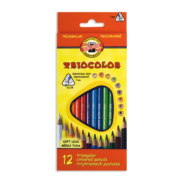 Główne zdjęcie produktu Barevné pastelky "Triocolour 3132/12", 12ks, trojhranné, KOH-I-NOOR