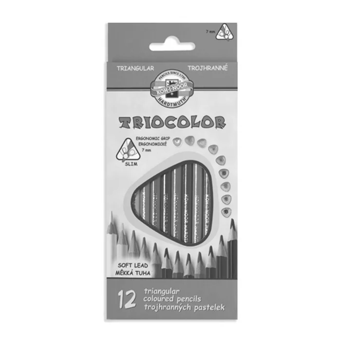 Główne zdjęcie produktu Barevné pastelky "Triocolour 3132/12", 12ks, trojhranné, KOH-I-NOOR