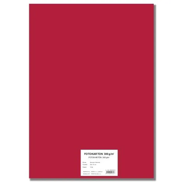 Główne zdjęcie produktu Barevný karton EXTRA 300g 50x70cm červený [10 listů]