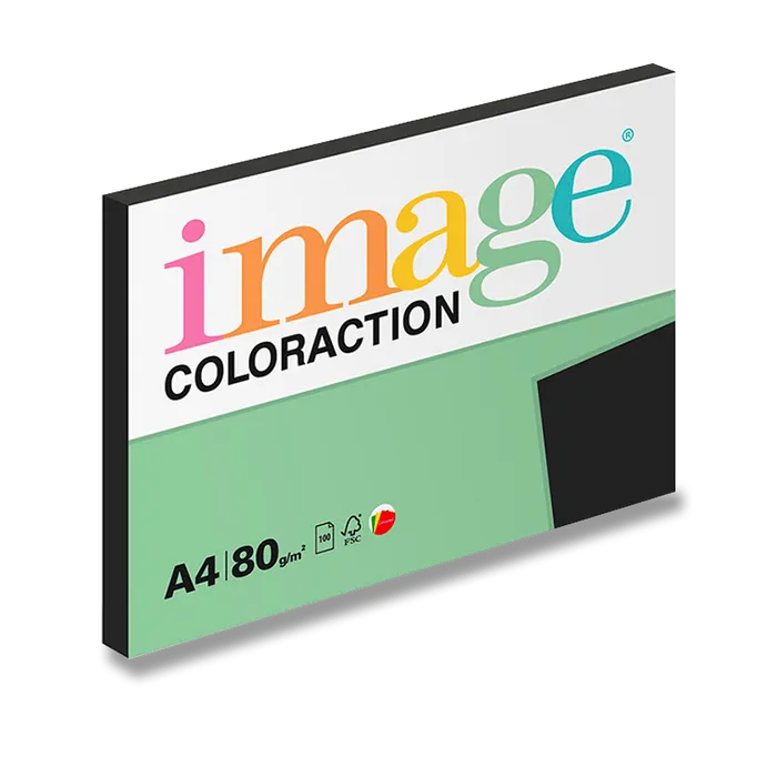 Główne zdjęcie produktu Barevný papír Image Coloraction 80 g, 100 listů, černý