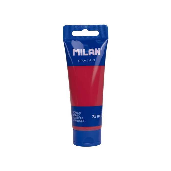 Główne zdjęcie produktu Barva akrylová MILAN 75 ml - červená karmínová
