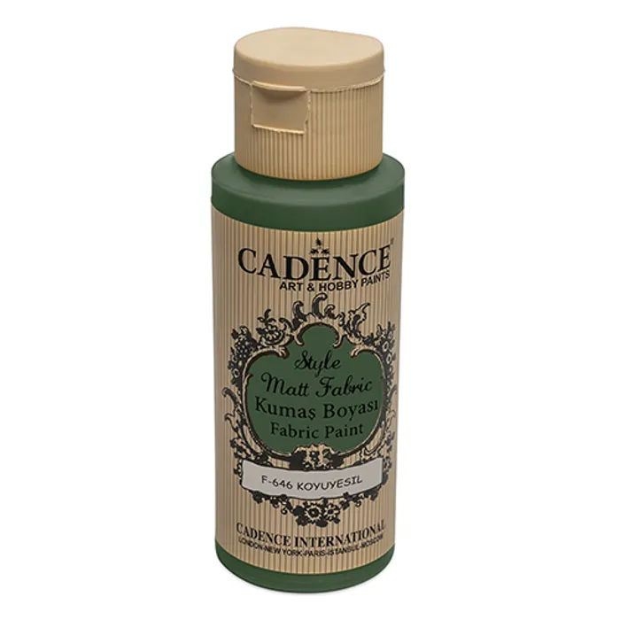Główne zdjęcie produktu Barvy na textil Cadence Style Matt tm. zelená, 59 ml