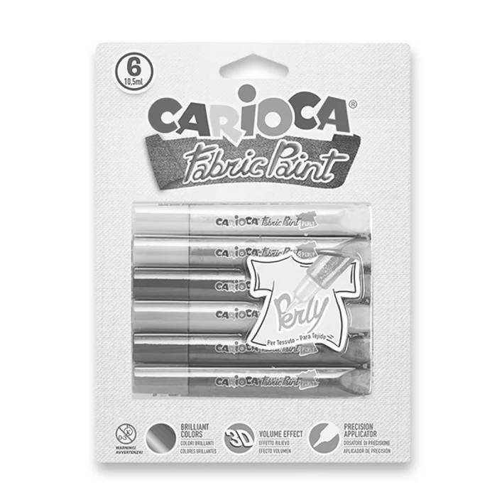 Główne zdjęcie produktu Barvy na textil Carioca Pop Fabric Paint Perly 6 barev, Perly