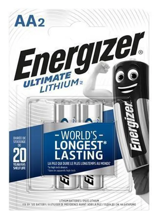 Główne zdjęcie produktu Baterie, AA (tužková), 2 ks, lithiová, ENERGIZER "Ultimate Lithium"
