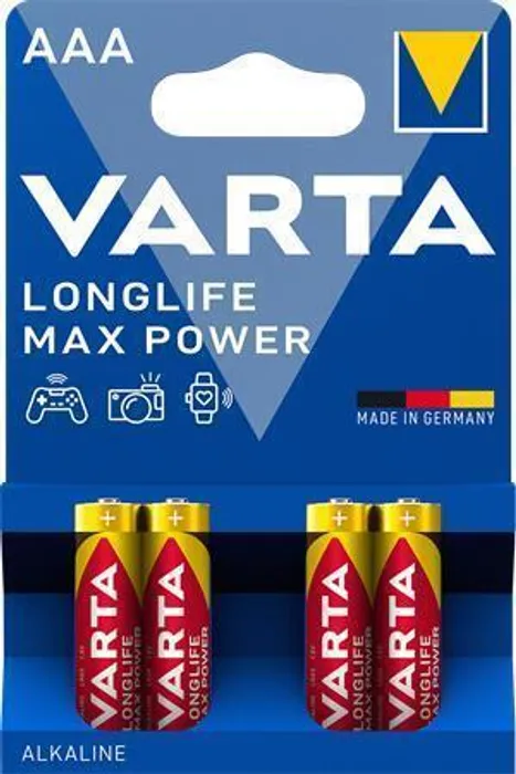 Główne zdjęcie produktu Baterie, AAA (mikrotužková), 4 ks v balení, VARTA "MaxTech"
