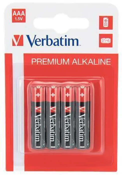 Główne zdjęcie produktu Baterie, AAA (mikrotužková), 4 ks v balení, VERBATIM