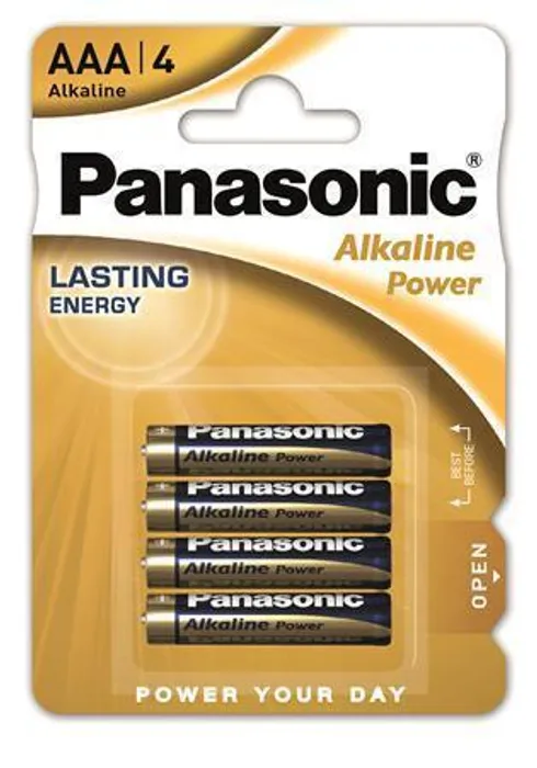 Główne zdjęcie produktu Baterie "Alkaline power", AAA 4 ks, PANASONIC