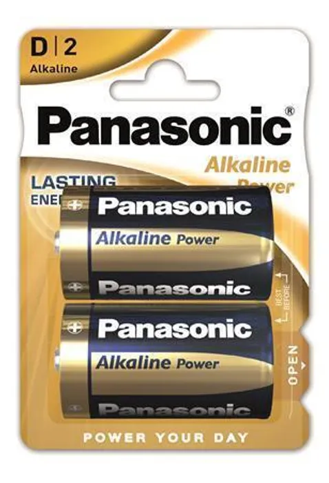 Główne zdjęcie produktu Baterie "Alkaline power", D 2 ks, PANASONIC