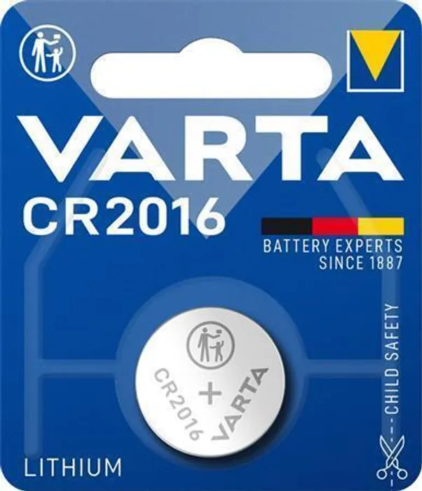 Główne zdjęcie produktu Baterie knoflíková, CR2016, 1 ks v balení, VARTA
