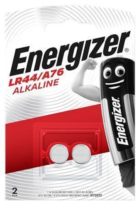 Główne zdjęcie produktu Baterie knoflíková, LR44/A76, 2 ks v balení, ENERGIZER
