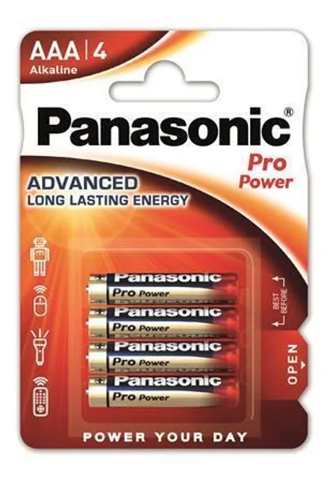 Główne zdjęcie produktu Baterie "Pro power", AAA 4 ks, PANASONIC