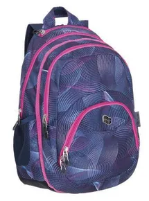 Batoh "2 in 1 Teens, Violet Universe", růžová, 2 v 1, přihrádka na notebook a audio konekt