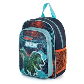 Plecak dla dzieci w wieku przedszkolnym z cekinami Premium Dinosaur