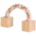 Następne zdjęcie produktu Mostek bawełniany z drewnianymi kostkami dla gryzoni 20 cm