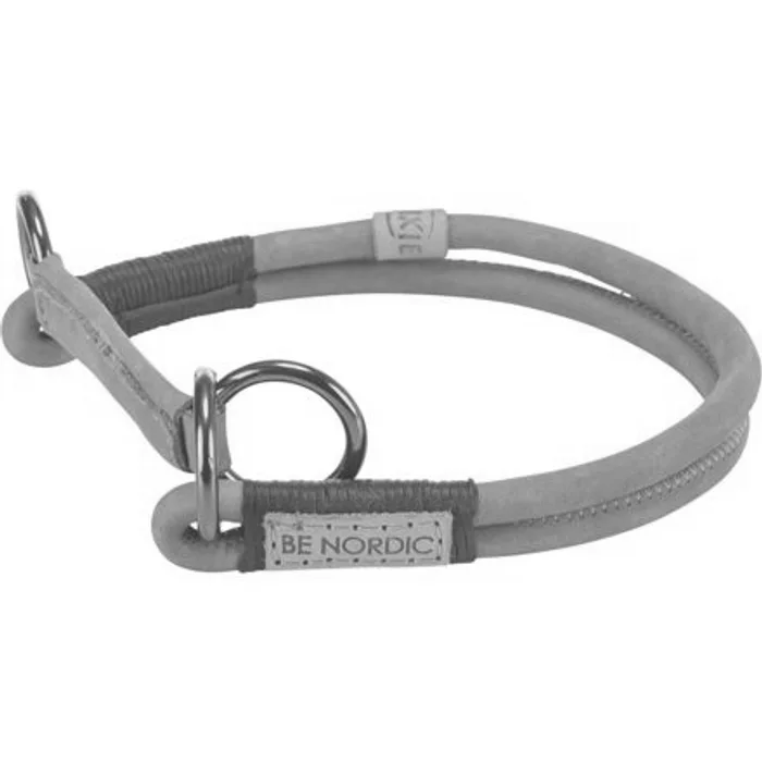 Główne zdjęcie produktu BE NORDIC kulatý polostahovací kožený obojek, hnědá M: 45 cm / Ř 8 mm