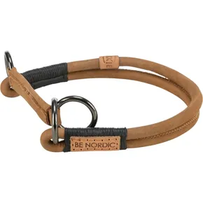 BE NORDIC okrągła, częściowo wysuwana obroża skórzana, brązowa S-M: 40 cm / O 8 mm