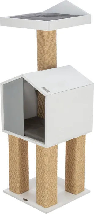Główne zdjęcie produktu BE NORDIC škrabadlo JONTE, hranaté sloupky, domeček s podestou, 115 cm
